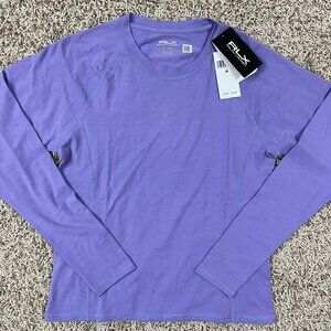 RLX Ralph Lauren Women's Long Sleeve Soft Pima Stretch Knit Shirt Purple, Size M